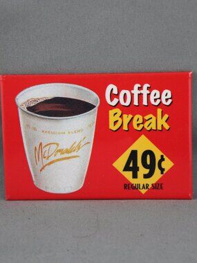Vintage McDonalds Pin - Coffee Break 49 Cents - Celluloid Pin